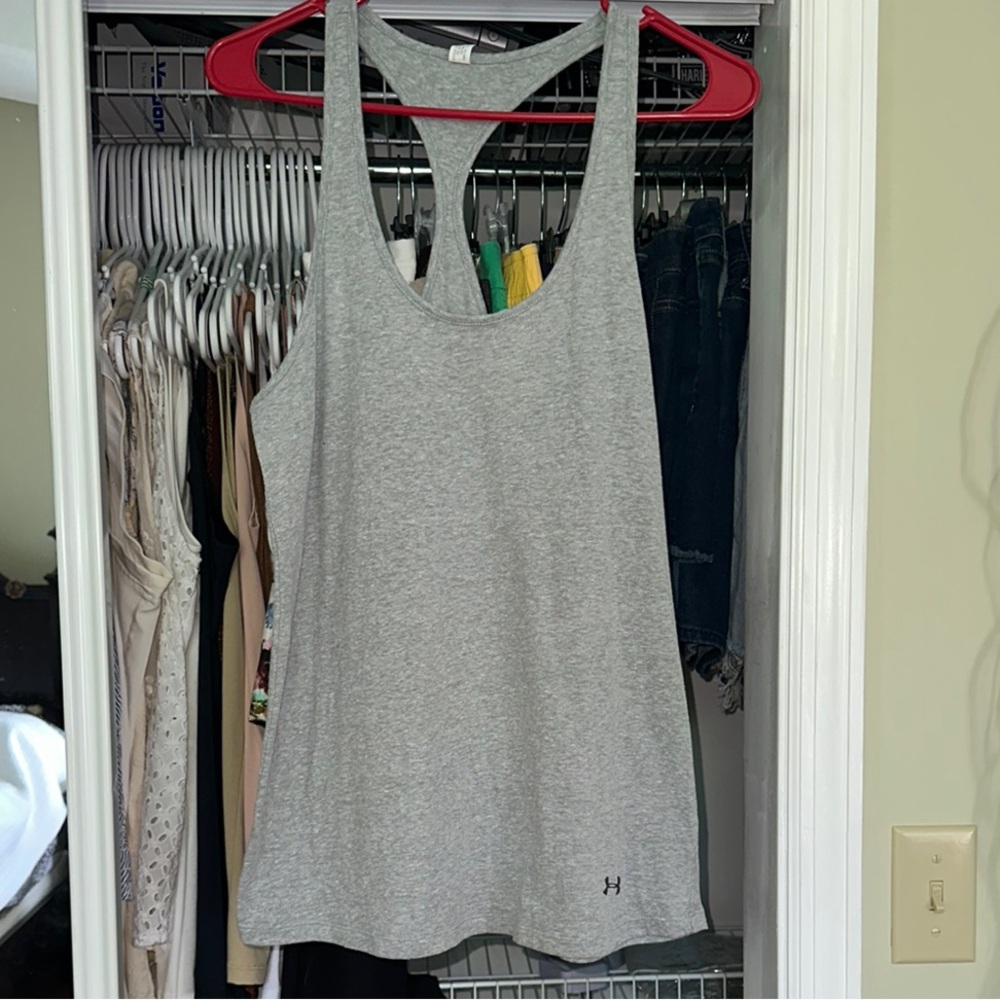 Under Armour Gray Athletic Tank Top worn once!